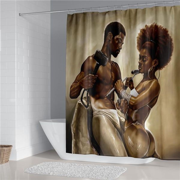 black american couple bathroom curtains polyester bathing cover with hook set modern home decoration 180x200cm shower
black american couple bathroom curtains polyester bathing cover with hook set modern home decoration 180x200cm shower