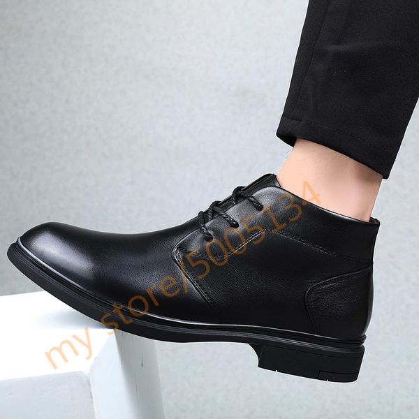 boots man genuine leather lace up winter plush warm snow shoes anti slip father ankle a4, Black
boots man genuine leather lace up winter plush warm snow shoes anti slip father ankle a4, Black