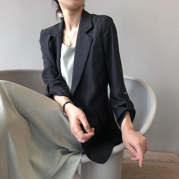 women's suits & blazers three quarter women solid color single button white ladies mujer fall elelgant suit jacket black free, White;black
women's suits & blazers three quarter women solid color single button white ladies mujer fall elelgant suit jacket black free, White;black