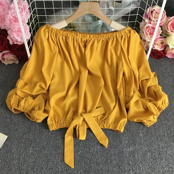women's t-shirt lantern sleeve show thin long-sleeved shirt collar a word autumn dew shoulder clothing fashionable western style, White
women's t-shirt lantern sleeve show thin long-sleeved shirt collar a word autumn dew shoulder clothing fashionable western style, White