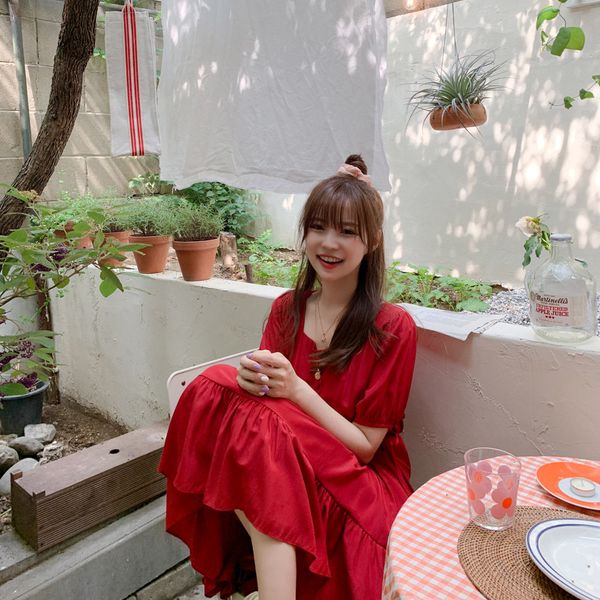 plus size new summer dress girls boho party solid female vintage dress yellow short sleeve women dresses red robe vestido 210420, Black;gray
plus size new summer dress girls boho party solid female vintage dress yellow short sleeve women dresses red robe vestido 210420, Black;gray