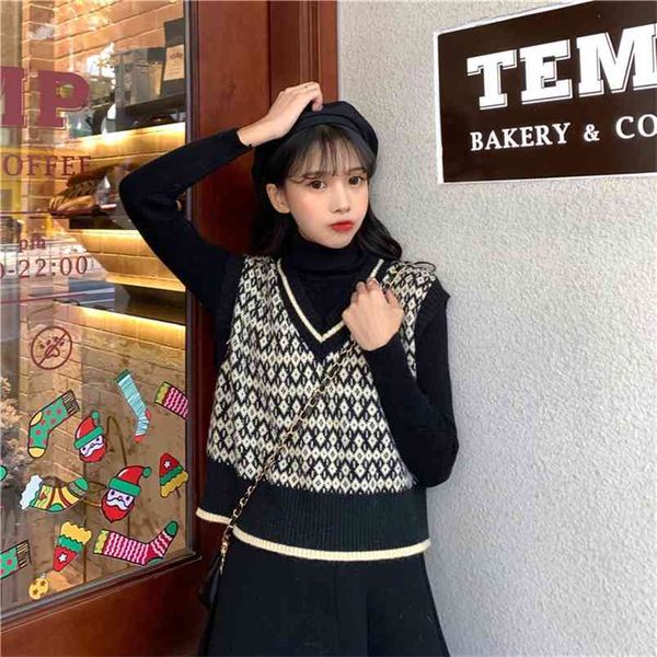 spring and autumn college style korean version of wild loose v-neck short knitted sleeveless vest 210427, White;black
spring and autumn college style korean version of wild loose v-neck short knitted sleeveless vest 210427, White;black