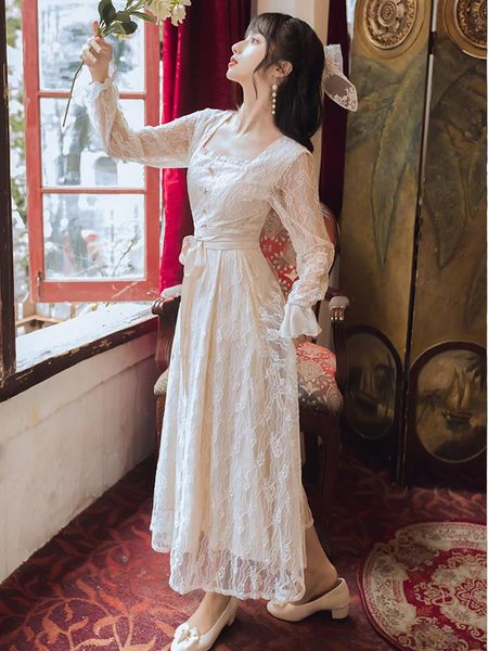 casual dresses female apricot retro square collar lace elegant ladies 2021 spring autumn flared sleeve chic sweet romantic dress, Black;gray
casual dresses female apricot retro square collar lace elegant ladies 2021 spring autumn flared sleeve chic sweet romantic dress, Black;gray