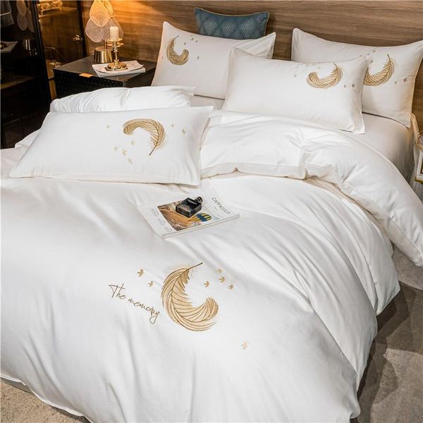 light luxury simple four-piece set of pure cotton bed linen quilt cover sheet el bedding sets
light luxury simple four-piece set of pure cotton bed linen quilt cover sheet el bedding sets