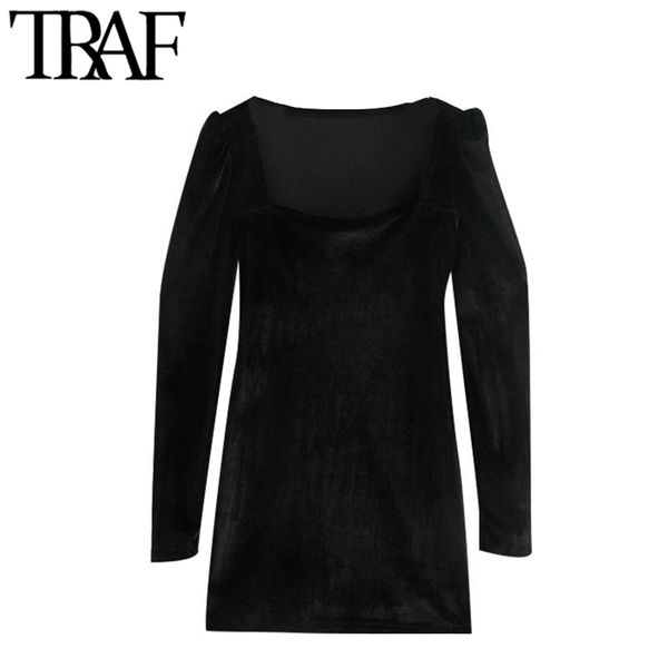 women chic fashion with square collar velvet mini dress vintage long sleeve female dresses vestidos mujer 210507, Black;gray
women chic fashion with square collar velvet mini dress vintage long sleeve female dresses vestidos mujer 210507, Black;gray