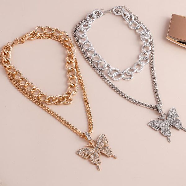 statement butterfly necklaces for women punk metal choker chunky necklace multi-layer chain collare party jewelry pendant, Silver
statement butterfly necklaces for women punk metal choker chunky necklace multi-layer chain collare party jewelry pendant, Silver