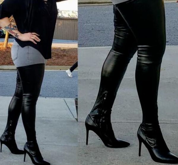 boots over knee high women shoes booties thin heels leather woman vintage shoe chaussures femme zapatos mujer sapatosf1204, Black
boots over knee high women shoes booties thin heels leather woman vintage shoe chaussures femme zapatos mujer sapatosf1204, Black