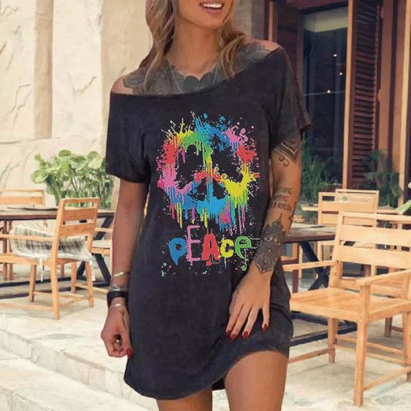 casual dresses skull print for women gothic short sleeve summer dress 2021 off shoulder loose y2k tank plus size, Black;gray 
casual dresses skull print for women gothic short sleeve summer dress 2021 off shoulder loose y2k tank plus size, Black;gray