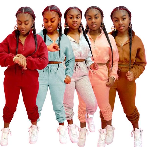 women's two piece pants zaggin 2021 autumn women solid 5-color thickened 2-piece set casual zipper v-neck full sleeve sweater long spor, White
women's two piece pants zaggin 2021 autumn women solid 5-color thickened 2-piece set casual zipper v-neck full sleeve sweater long spor, White
