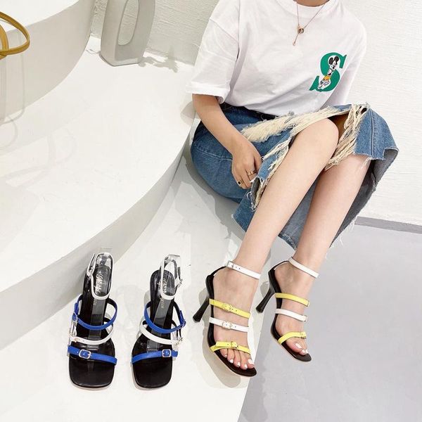sandals heels high women summer buckle strap lady shoes mixed colors thin heel square toe roman shoe sandalias femininas, Black
sandals heels high women summer buckle strap lady shoes mixed colors thin heel square toe roman shoe sandalias femininas, Black