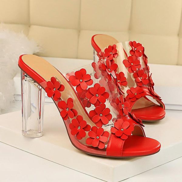 summer women pink 9.5cm high heels mules thick clear block slides flower transparent peep toe slippers shoes, Black
summer women pink 9.5cm high heels mules thick clear block slides flower transparent peep toe slippers shoes, Black