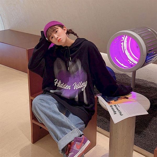 women's hoodies & sweatshirts sweatshirt hooded pullover long sleeve hoodie oversized korean loose spring autumn thin grunge chic femal, Black
women's hoodies & sweatshirts sweatshirt hooded pullover long sleeve hoodie oversized korean loose spring autumn thin grunge chic femal, Black
