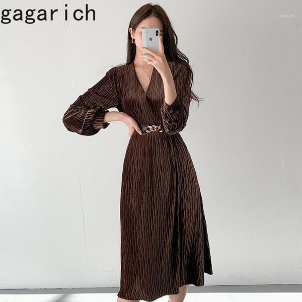 casual dresses gagarich women 2021 spring autumn korean chic french elegant retro v-neck cross belt design ladies water ripple vestidos, Black;gray 
casual dresses gagarich women 2021 spring autumn korean chic french elegant retro v-neck cross belt design ladies water ripple vestidos, Black;gray