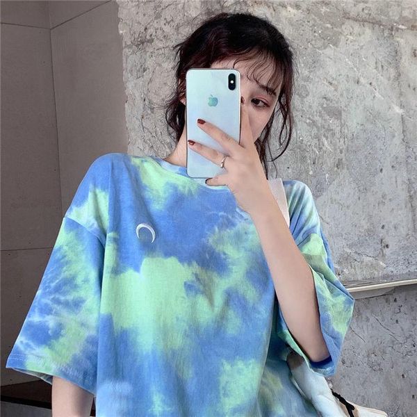 women's t-shirt summer korean fashion tie-dye short sleeve fun harajuku streetwear aesthetic clothes for teens soft goth y2k, White
women's t-shirt summer korean fashion tie-dye short sleeve fun harajuku streetwear aesthetic clothes for teens soft goth y2k, White