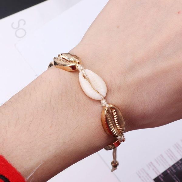 link, chain bohemian natural cowrie shell braided bracelets women handmade fashion jewelry, Black
link, chain bohemian natural cowrie shell braided bracelets women handmade fashion jewelry, Black