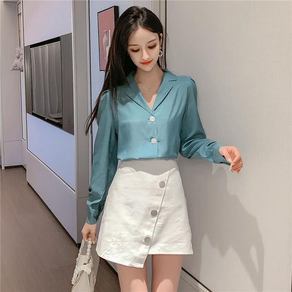 women's blouses & shirts 2021 autumn women notched full sleeve solid slim hong wind three color blouse shirt white red blue 750
women's blouses & shirts 2021 autumn women notched full sleeve solid slim hong wind three color blouse shirt white red blue 750
