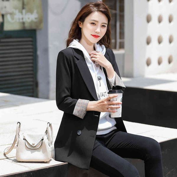 women's suits & blazers black form apricot solid ladies blazer female jacket fall wear double breasted loose, White;black
women's suits & blazers black form apricot solid ladies blazer female jacket fall wear double breasted loose, White;black
