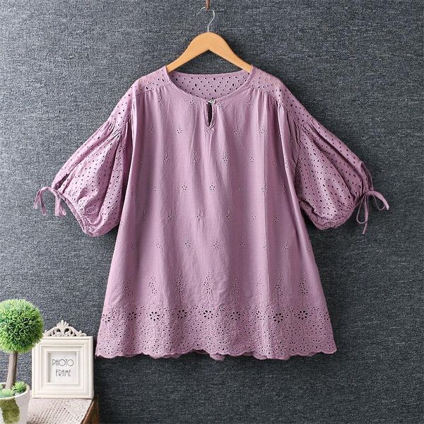 women's blouses & shirts super loose plus size wide cotton hollow out doll shirt fat lolita girl top, White
women's blouses & shirts super loose plus size wide cotton hollow out doll shirt fat lolita girl top, White