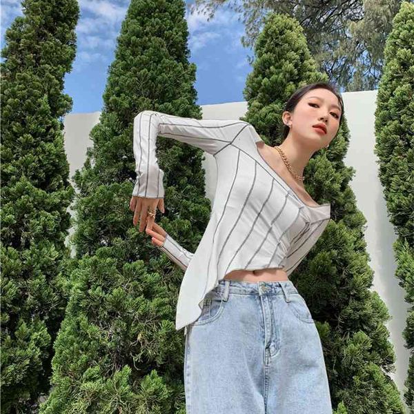 women's t-shirt fashion t shirt women contrast stitch tshirt casual long sleeve asymmetrical square neck striped designer u2ge, White
women's t-shirt fashion t shirt women contrast stitch tshirt casual long sleeve asymmetrical square neck striped designer u2ge, White