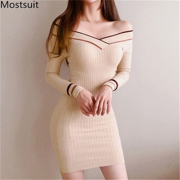 autumn korean striped knitted mini dress women long sleeve v-neck slim pencil dresses vintage fashion female vestidos femme 210513, Black;gray
autumn korean striped knitted mini dress women long sleeve v-neck slim pencil dresses vintage fashion female vestidos femme 210513, Black;gray