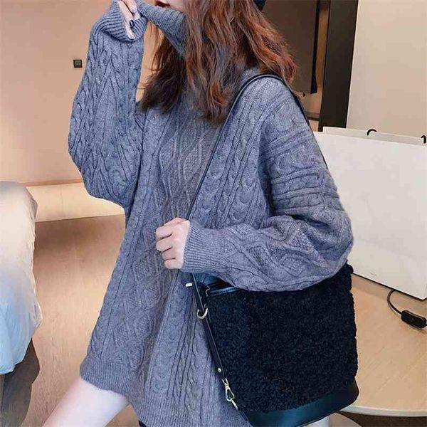 sweater vintage twist thick solid color turtleneck women loose lazy wind large size knitted bottoming shirt 210427, White;black
sweater vintage twist thick solid color turtleneck women loose lazy wind large size knitted bottoming shirt 210427, White;black