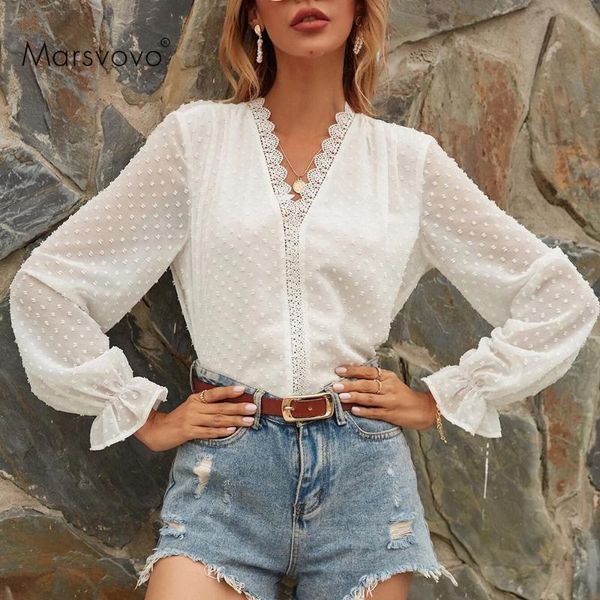 women's blouses & shirts patchwork blouse lace casual polka dot female long sleeve shirt perspective ladies clothing 2021, White
women's blouses & shirts patchwork blouse lace casual polka dot female long sleeve shirt perspective ladies clothing 2021, White