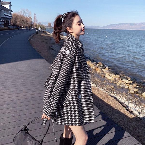 women's trench coats spring and in autumn fashion small short coat thin retro houndstooth women's 3q94, Tan;black
women's trench coats spring and in autumn fashion small short coat thin retro houndstooth women's 3q94, Tan;black