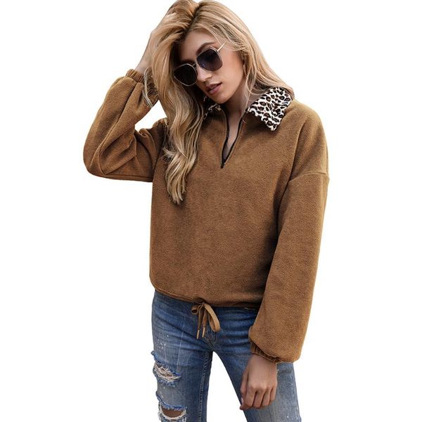 women pullover long sleeve hoodies leopard lapel drawstring autumn winter zipper sweatshirts female color block outerwear women's &, Black
women pullover long sleeve hoodies leopard lapel drawstring autumn winter zipper sweatshirts female color block outerwear women's &, Black