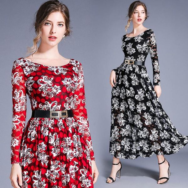 autumn women's fashion lace flower long dress 8304 casual dresses, Black;gray
autumn women's fashion lace flower long dress 8304 casual dresses, Black;gray