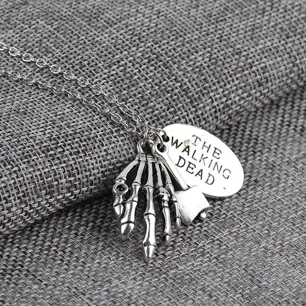 pendant necklaces the necklace vintage skull hand axe letter logo for women&men, Silver
pendant necklaces the necklace vintage skull hand axe letter logo for women&men, Silver