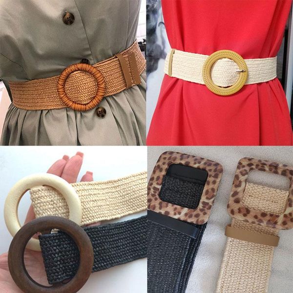 belts summer women elastic belt braided round square wooden buckle vintage bohe straw decorative dress knitted, Black;brown
belts summer women elastic belt braided round square wooden buckle vintage bohe straw decorative dress knitted, Black;brown