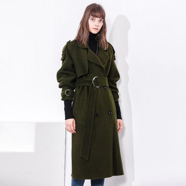 women's wool & blends woolen coat autumn and winter cloth medium length 2021 army green double faced cashmere, Black
women's wool & blends woolen coat autumn and winter cloth medium length 2021 army green double faced cashmere, Black