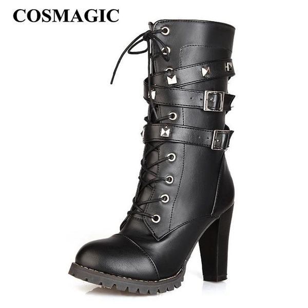 boots cosmagic 2021 women mid calf motorcycle high heel double buckle gothic punk zipper lace up black platform botas mujer
boots cosmagic 2021 women mid calf motorcycle high heel double buckle gothic punk zipper lace up black platform botas mujer