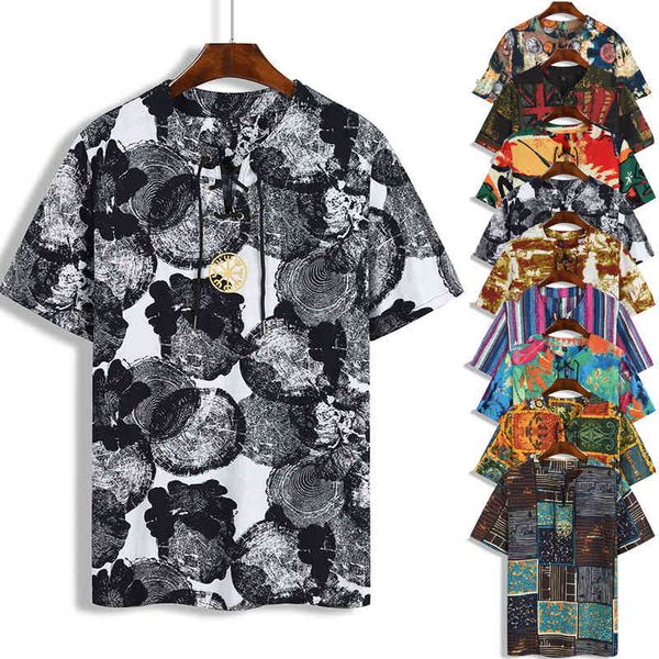 men's shirts 2021 ummer tree ring printed cotton hemp embroidery hort leeve tie collar pullover, White;black
men's shirts 2021 ummer tree ring printed cotton hemp embroidery hort leeve tie collar pullover, White;black