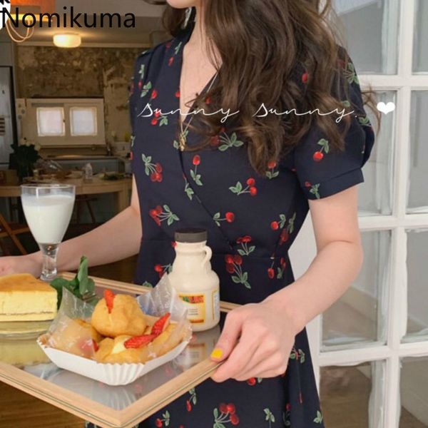 nomikuma korean sweet v neck short sleeve dress women cherry printed slim waist a line dresses vintage fashion vestidos 3c099 210514, Black;gray
nomikuma korean sweet v neck short sleeve dress women cherry printed slim waist a line dresses vintage fashion vestidos 3c099 210514, Black;gray