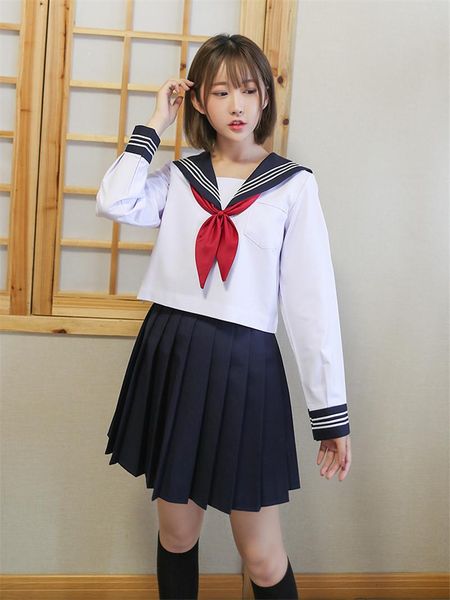clothing sets white three lines school uniform 2021 japanese college high girls student uniforms sailor suit pleated skirt
clothing sets white three lines school uniform 2021 japanese college high girls student uniforms sailor suit pleated skirt