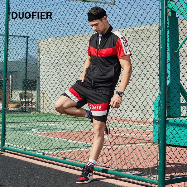 men shirt tracksuit two pieces sets men casual fitness sport suit short sleeve t shirt+trousers mens casual sportswear suits 210603, Gray
men shirt tracksuit two pieces sets men casual fitness sport suit short sleeve t shirt+trousers mens casual sportswear suits 210603, Gray