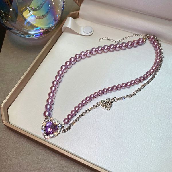 chain women pendants luxury love amethyst elegant pearl clavicle necklace women's niche design sense decoration accessories trend, Silver
chain women pendants luxury love amethyst elegant pearl clavicle necklace women's niche design sense decoration accessories trend, Silver