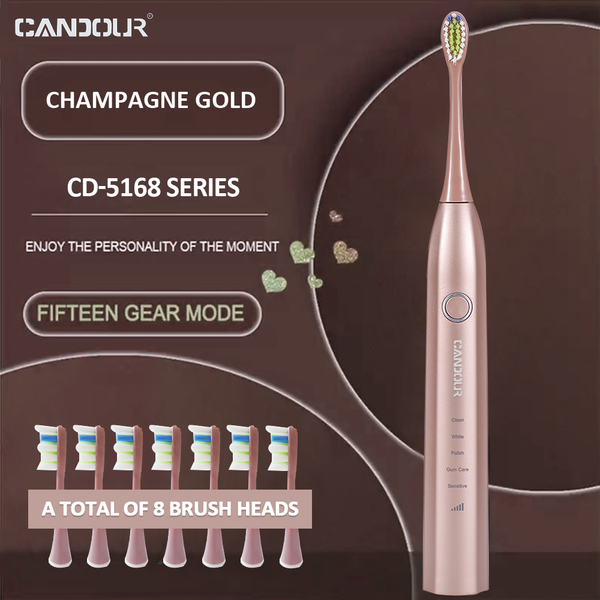 candour cd-5168 sonic electric toothbrush rechargeable toothbrush ipx8 waterproof 15 mode usb charger replacement heads set
candour cd-5168 sonic electric toothbrush rechargeable toothbrush ipx8 waterproof 15 mode usb charger replacement heads set