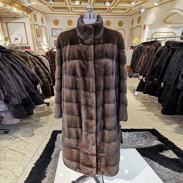 women's fur & faux 2021 winter mink coat imported real medium long section woman 9013l110, Black
women's fur & faux 2021 winter mink coat imported real medium long section woman 9013l110, Black
