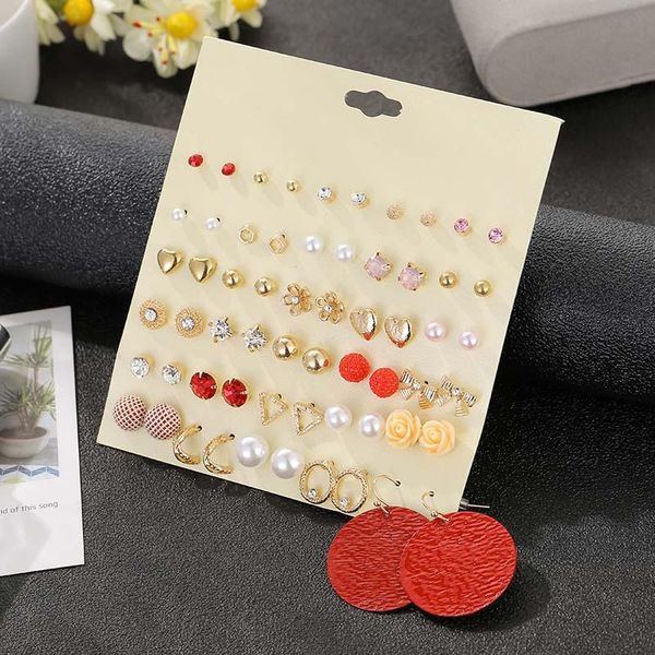 stud korean fashion personality alloy geometric transparent crystal pearl 30 pairs of suit women earrings, Golden;silver
stud korean fashion personality alloy geometric transparent crystal pearl 30 pairs of suit women earrings, Golden;silver