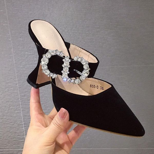 dress shoes crytal women wedding pumps sandals eleagant pointed toe rhinestone buckle high heels spike heeled fashion mules, Black
dress shoes crytal women wedding pumps sandals eleagant pointed toe rhinestone buckle high heels spike heeled fashion mules, Black