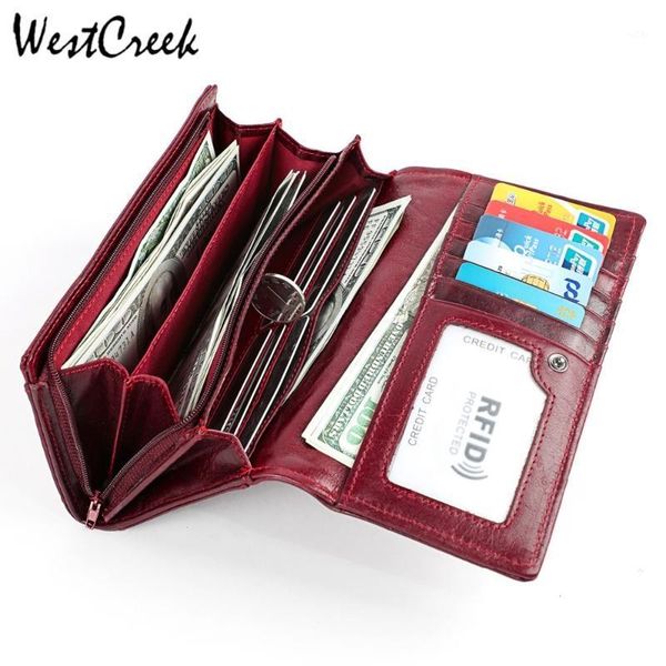 wallets westcreek brand genuine leather women retro large capacity long casual zipper purse cow lady clutch1, Red;black
wallets westcreek brand genuine leather women retro large capacity long casual zipper purse cow lady clutch1, Red;black