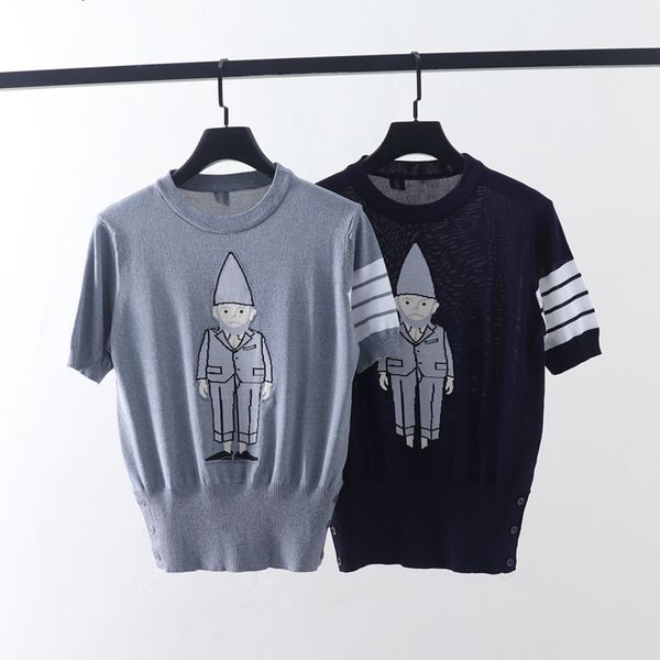 t shirt summer tb age reducing children's fun little old man pattern three bar stripe ice silk short sleeve knit top, White
t shirt summer tb age reducing children's fun little old man pattern three bar stripe ice silk short sleeve knit top, White