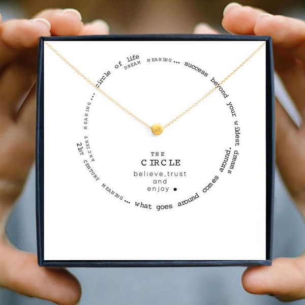 pendant necklaces golden bead necklace for women circle round wish card christmas gift with box alloy chocker chain jewelry, Silver
pendant necklaces golden bead necklace for women circle round wish card christmas gift with box alloy chocker chain jewelry, Silver