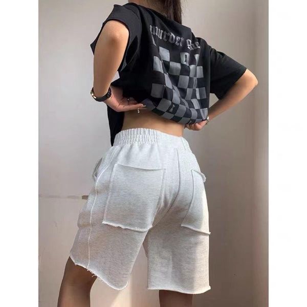 women's shorts summer wild straight leg high waist drawstring casual solid color female rough hem trim for daily fitness, White;black
women's shorts summer wild straight leg high waist drawstring casual solid color female rough hem trim for daily fitness, White;black