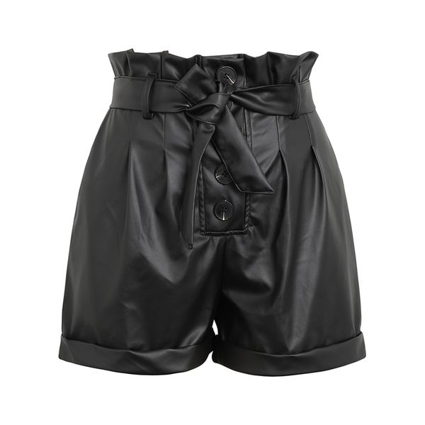 high waist leather shorts women sashes wide leg shorts button faux leather bottoms high street pocket black elastic bud shorts 210408, White;black
high waist leather shorts women sashes wide leg shorts button faux leather bottoms high street pocket black elastic bud shorts 210408, White;black