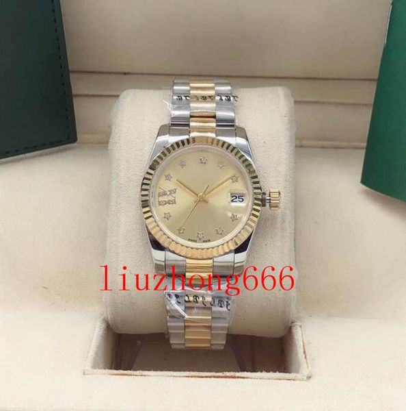 ladies automatic mechanical watch, 31mm stylish classic casual waterproof, single calendar stainless steel folding button, Slivery;brown
ladies automatic mechanical watch, 31mm stylish classic casual waterproof, single calendar stainless steel folding button, Slivery;brown