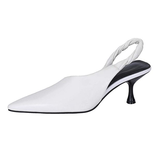 summer genuine leather pointed toe high heels gentlewomen solid young lady dress slip on mules sandals women l27, Black
summer genuine leather pointed toe high heels gentlewomen solid young lady dress slip on mules sandals women l27, Black