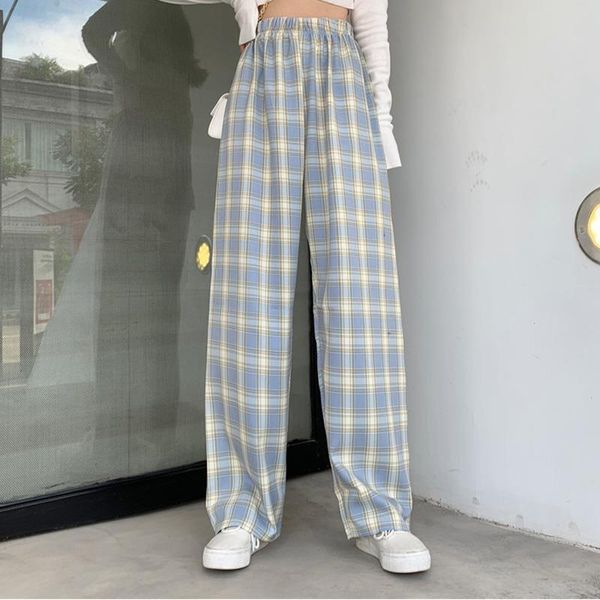 check wide leg plaid high womens capris elastic waist loose trousers girls plus size 4xl streetwear clothes lady, Black;white
check wide leg plaid high womens capris elastic waist loose trousers girls plus size 4xl streetwear clothes lady, Black;white
